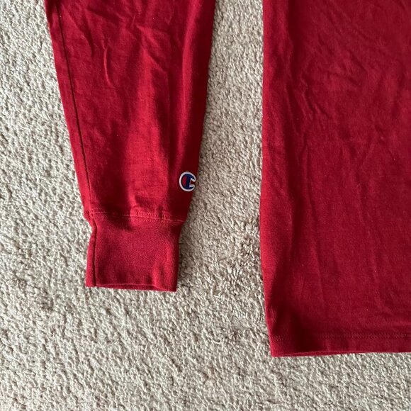Champion Shirt Mens XL Long Sleeve Crewneck Logo Spellout Red - Picture 5 of 11
